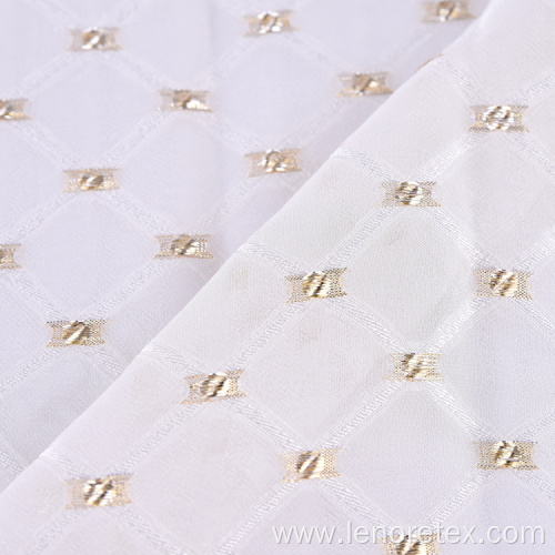 Gold Metallic Woven Clipped Jacquard Fabric